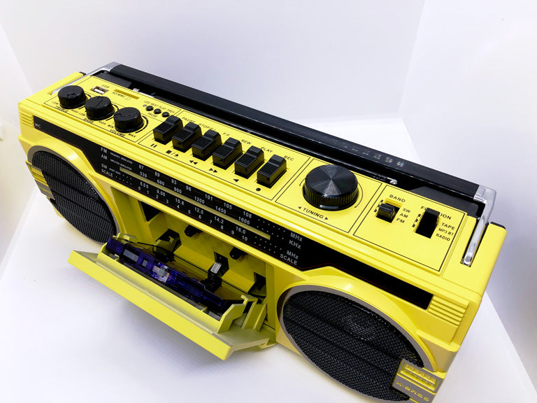 Cassette Boombox with Bluetooth + AM/FM/SW Radio and USB/SDHC Playback